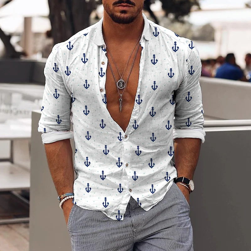 Anchor Print Shirt-inspireuse