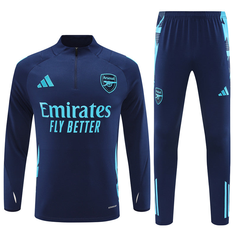 2024/2025 Arsenal Half-Pull Training Suit Royal Blue Football Shirt 1:1 Thai Quality mysite