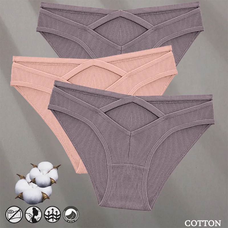 Billionm Women Sexy Cotton Underwear V-Waist Hollow Out Panties Briefs Solid Color Intimates Lingerie Female Comfortable Panty