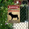 La propri&eacute;t&eacute; est prot&eacute;g&eacute;e par un bouledogue fran&ccedil;ais - Panneaux en &eacute;tain m&eacute;tallique(20*30cm/30*40cm)