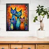 Abstract Cat Painting-11CT Stamped Cross Stitch 40*50cm/15.75*19.69in