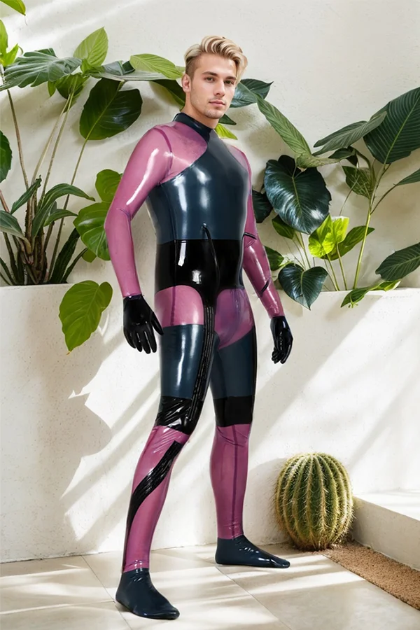 Man Latex Catsuits Men's Chebar Futuristic Latex Catsuit