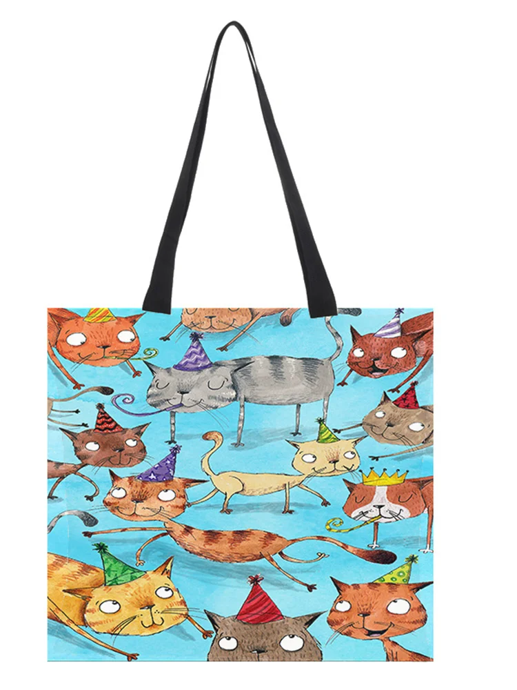 Lovely Cats Graphic Cloth Shoulder Bag
