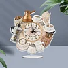 5D DIY Special Shape Diamond Painting Desk Ornament Handmade Clock Kit(Tea Time)