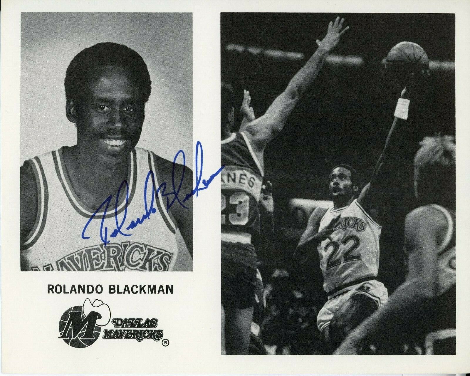 Rolando Blackman Autographed 8x10 Dallas Mavericks#S1375