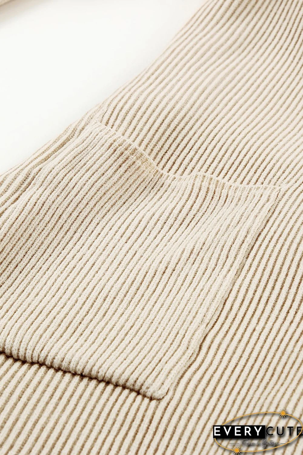 Apricot Robe Style Rib Knit Pocketed Cardigan with Belt