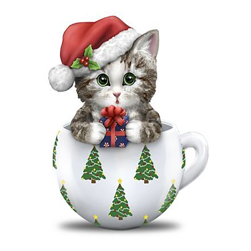 

Cat in Cup - Round Drill Diamond Painting - 30*40CM, 501 Original