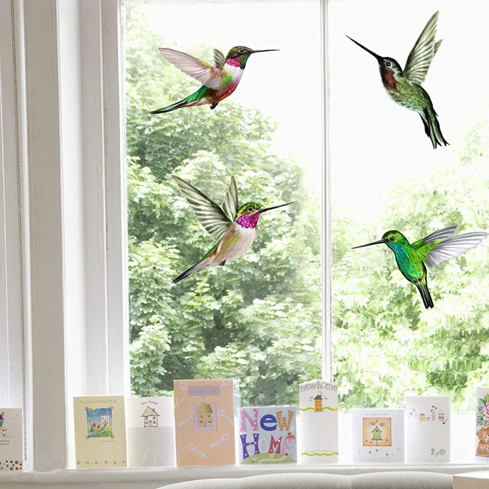 20pcs Window Glass Sticker Butterfly Window Decor Home Decoration Simulation Painting Birds Hummingbird Dragonfly Static Film