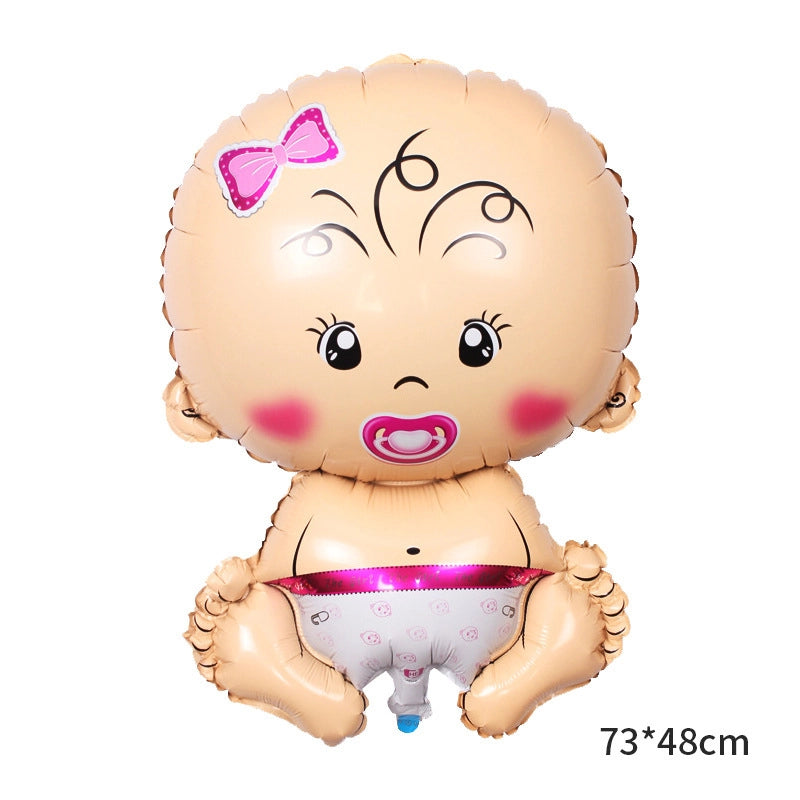 5 Pieces Cartoon Baby Baby Baptism Aluminum Film Balloon Baby Shower Baby Bottle Foot Stroller Balloon