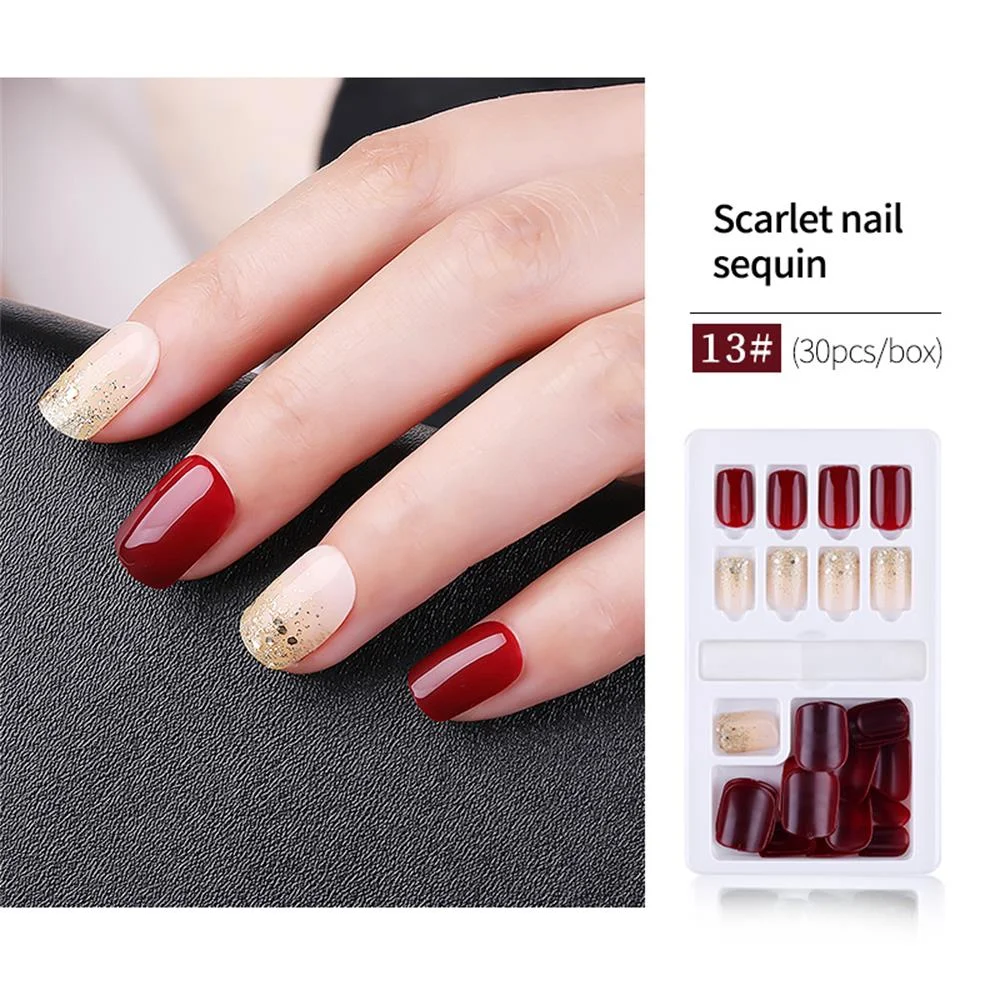 30/24PCS Ballerina Press on Fake Nails With Glue Reusable Acrylic Fake Nails French Full Cover False Nail DIY Nails Art Tips Set-Nail Inspo