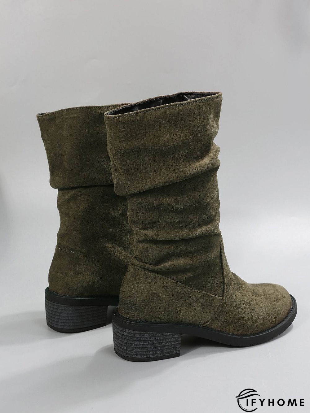 Faux Suede Slip On Slouchy Boots | IFYHOME