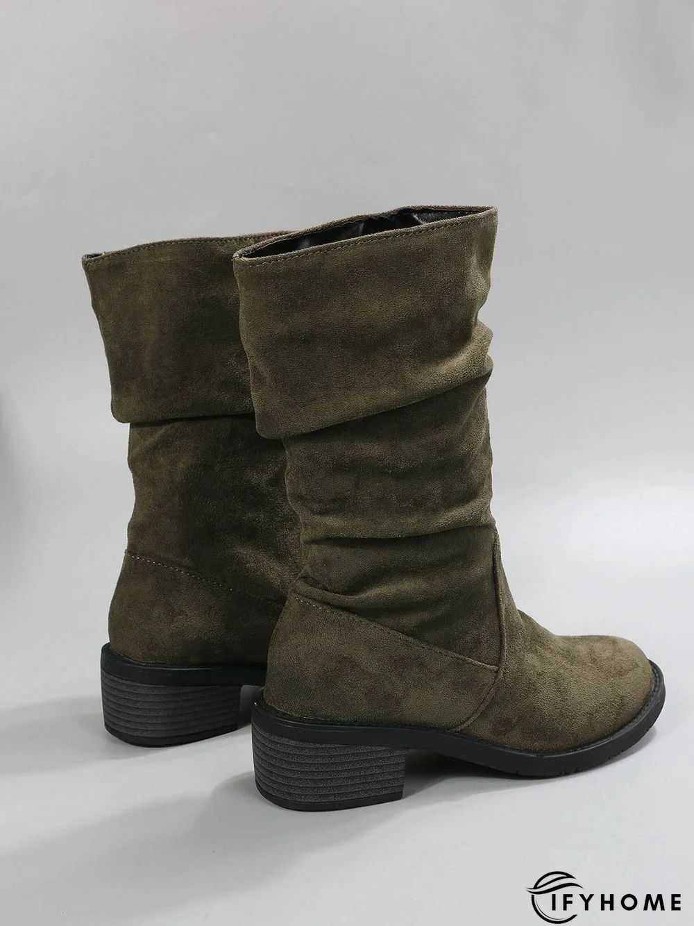 Faux Suede Slip On Slouchy Boots | IFYHOME