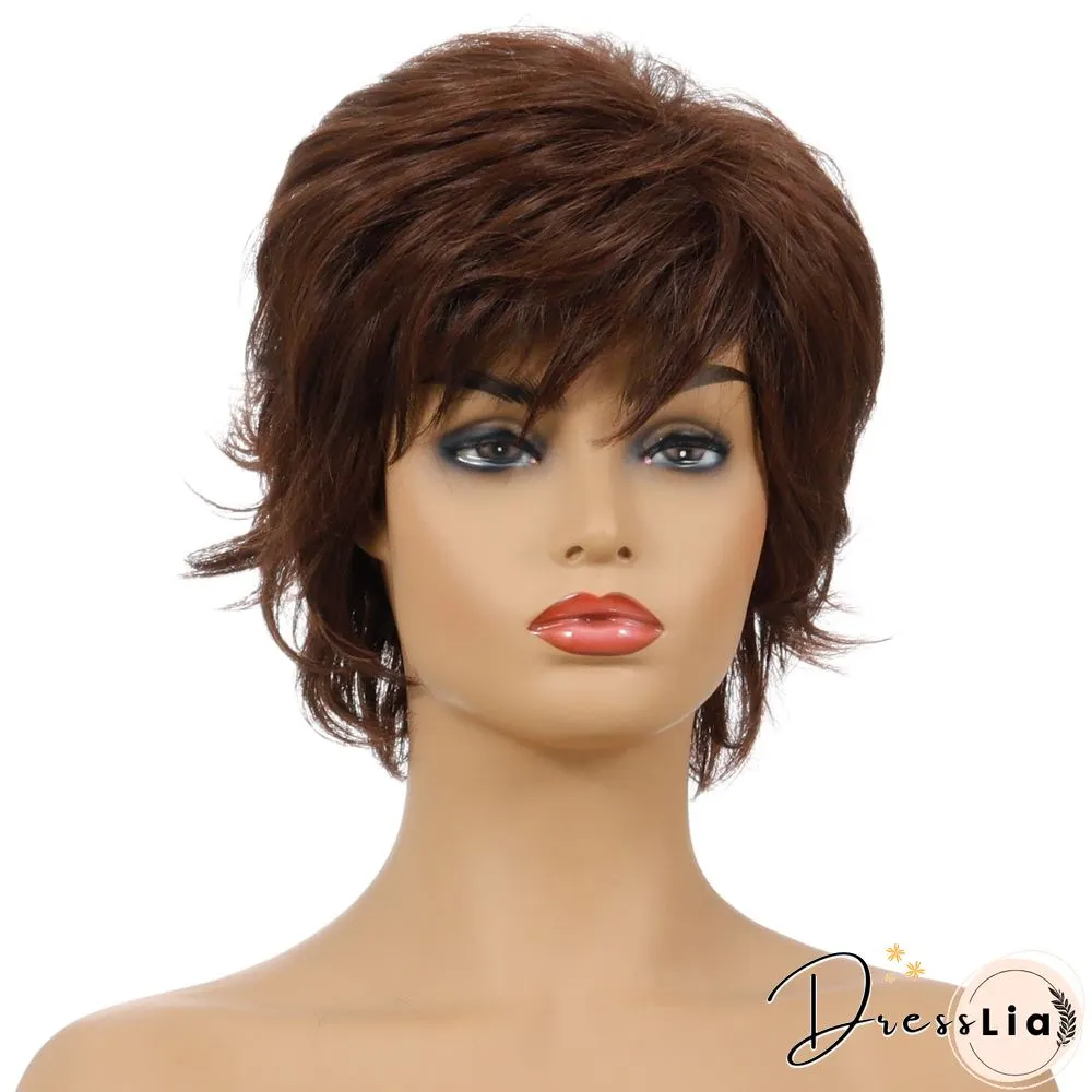 Explosions Wig Ladies Fashion Realistic Natural Chemical Fiber Short Curly Hair Headgear