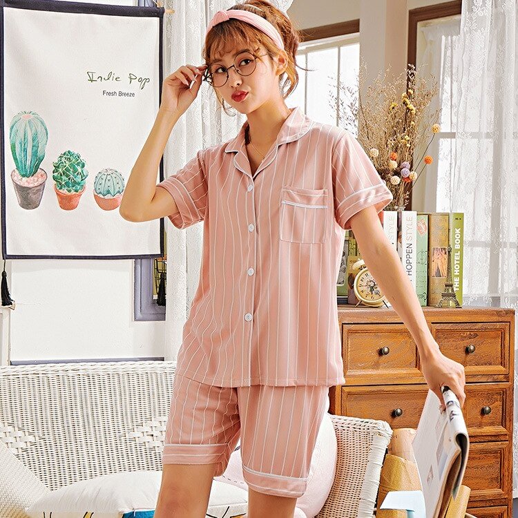 Plaid Long Sleeve Women Pajama Set Button Top+Pants Pyjamas Polka Dot Pajamas Sleepwear Homewear Suit Matching Sleep Pyjamas