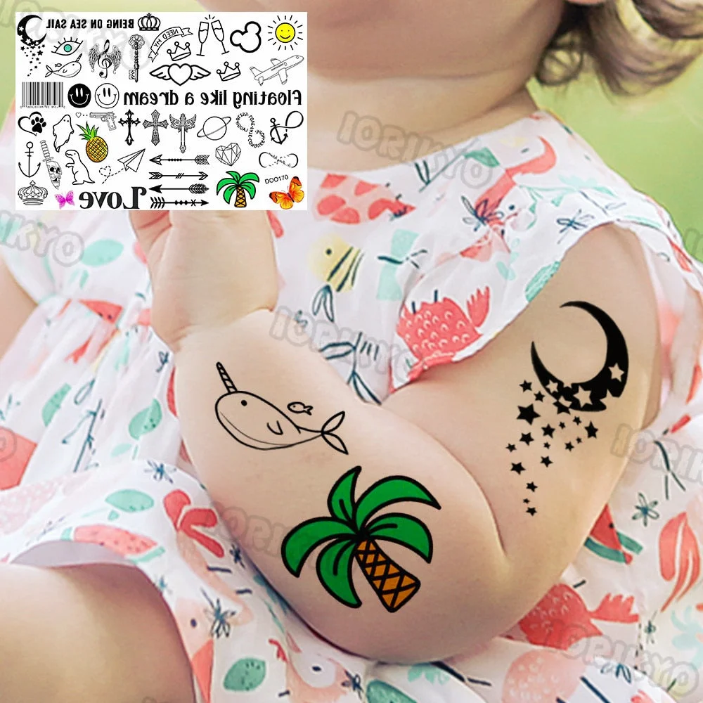 Roaring T-Rex Temporary Tattoo For Kids Boy Son Girls Fake Dinosaur Tattoo Sticker Cartoon Egg Tiny Tatoos Toddler Hands Arm