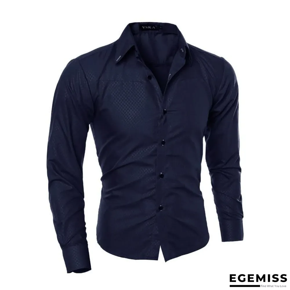 Brand Design Men Fashion Cotton Solid Long Sleeve Shirt | EGEMISS
