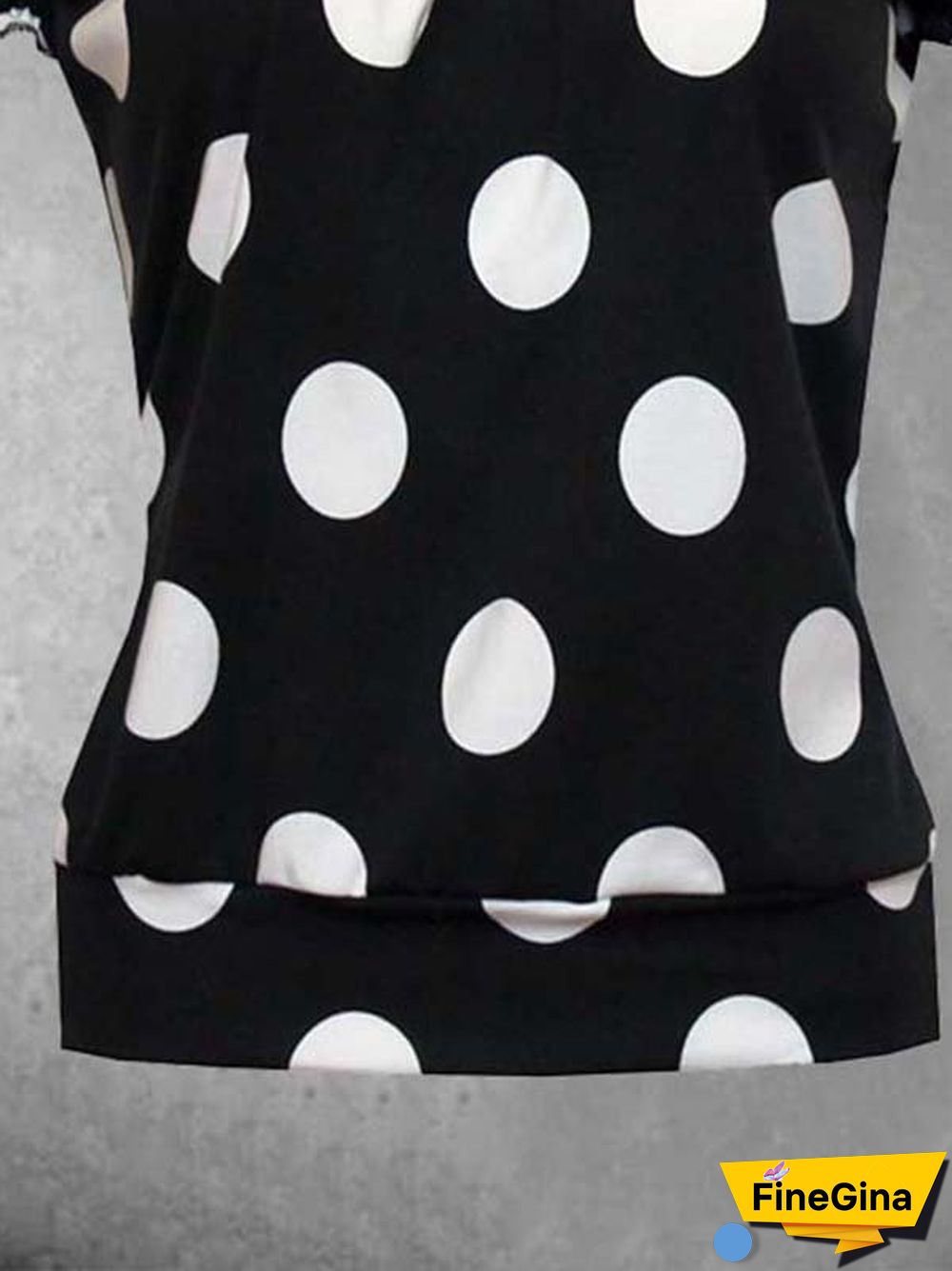 Short Sleeve Polka Dots Casual T-shirt