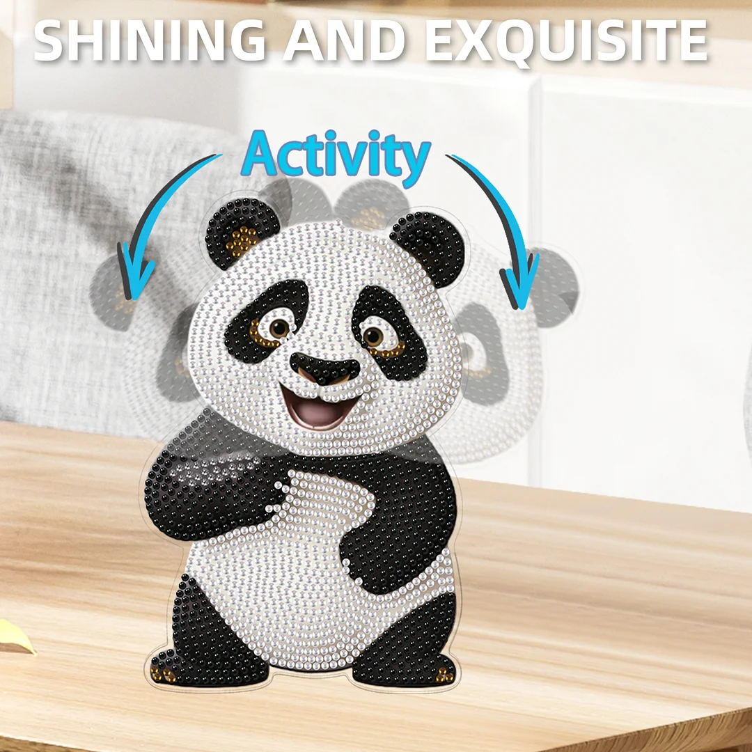 Panda DIY Acrylic Shaking Head 5D DIY Diamond Art Tabletop Ornament Home Decor