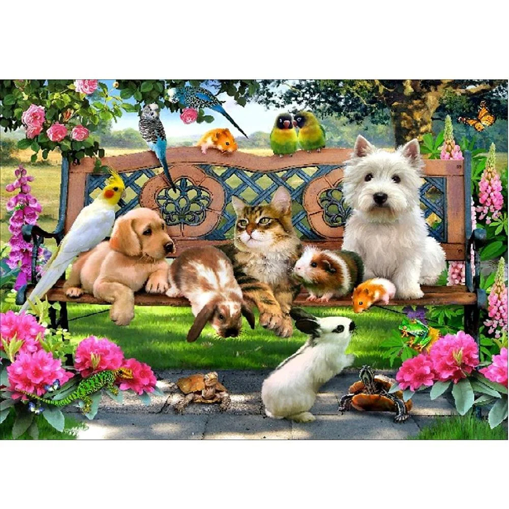 Full Round Diamond Painting Animal Garden (40*30cm)