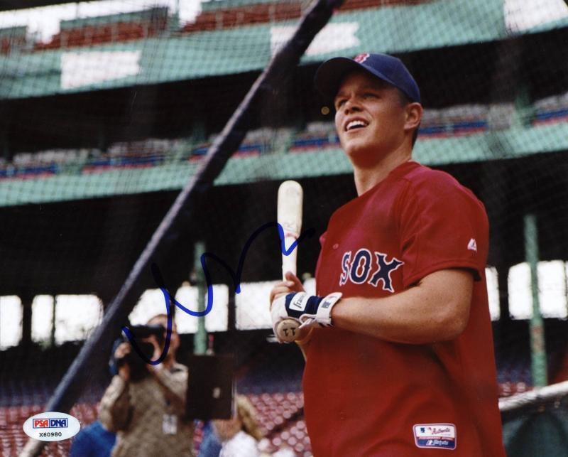 Matt Damon Red Sox Batting Practice Signed Authentic 8X10 Photo Poster painting PSA/DNA #X60980