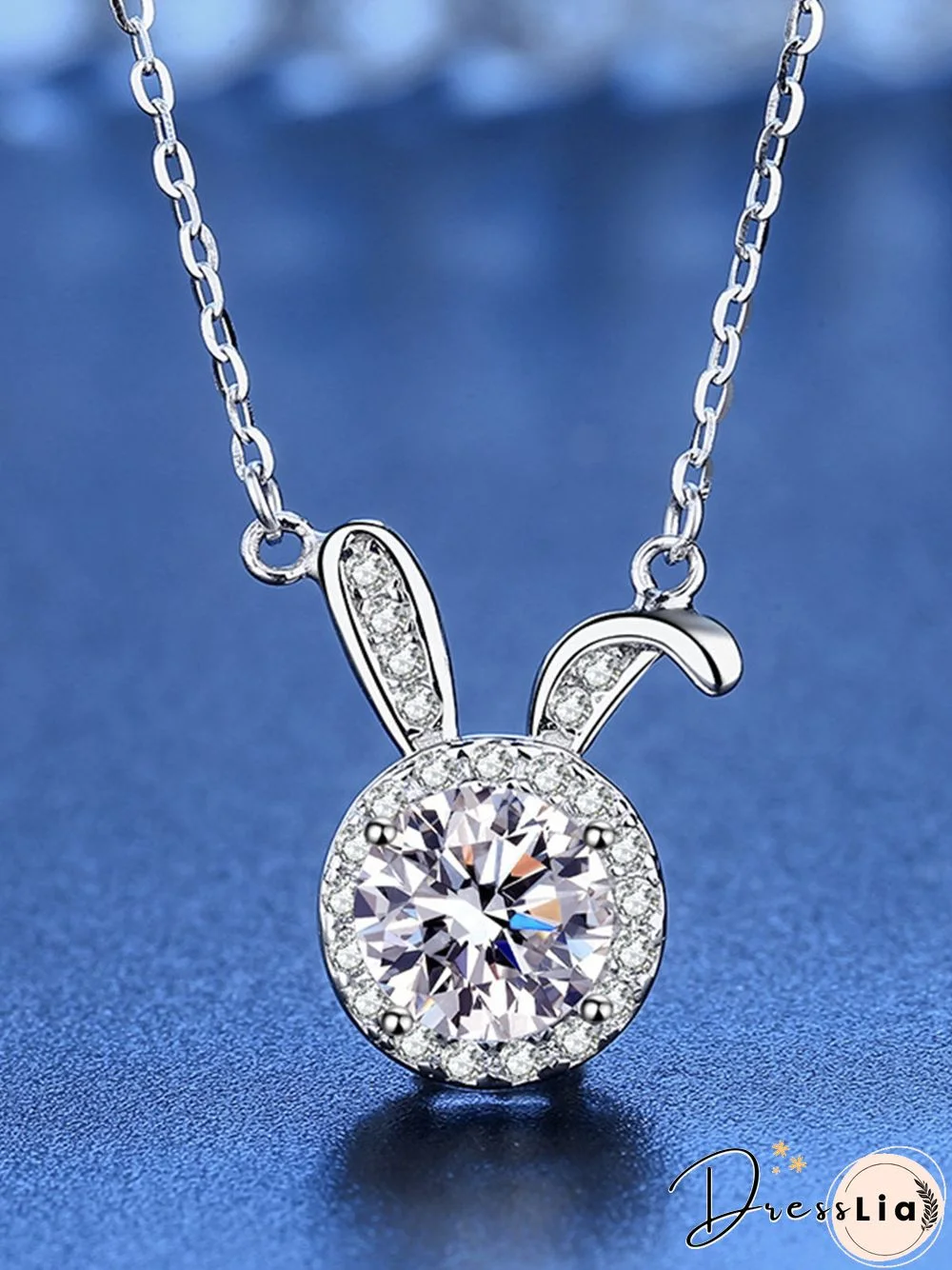 Simple Rabbit Head Moissanite Necklace