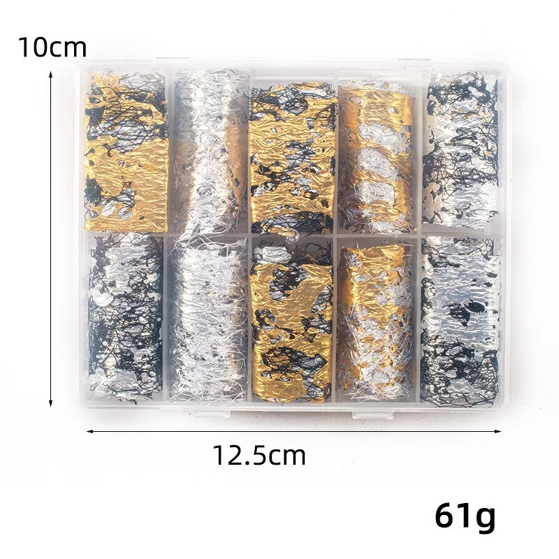 Nail Decoration Style Japanese Nail Gold Foil Net Star Paper Japanese Manicure Gold Leaf Fragment Manicure Charm Jewelry