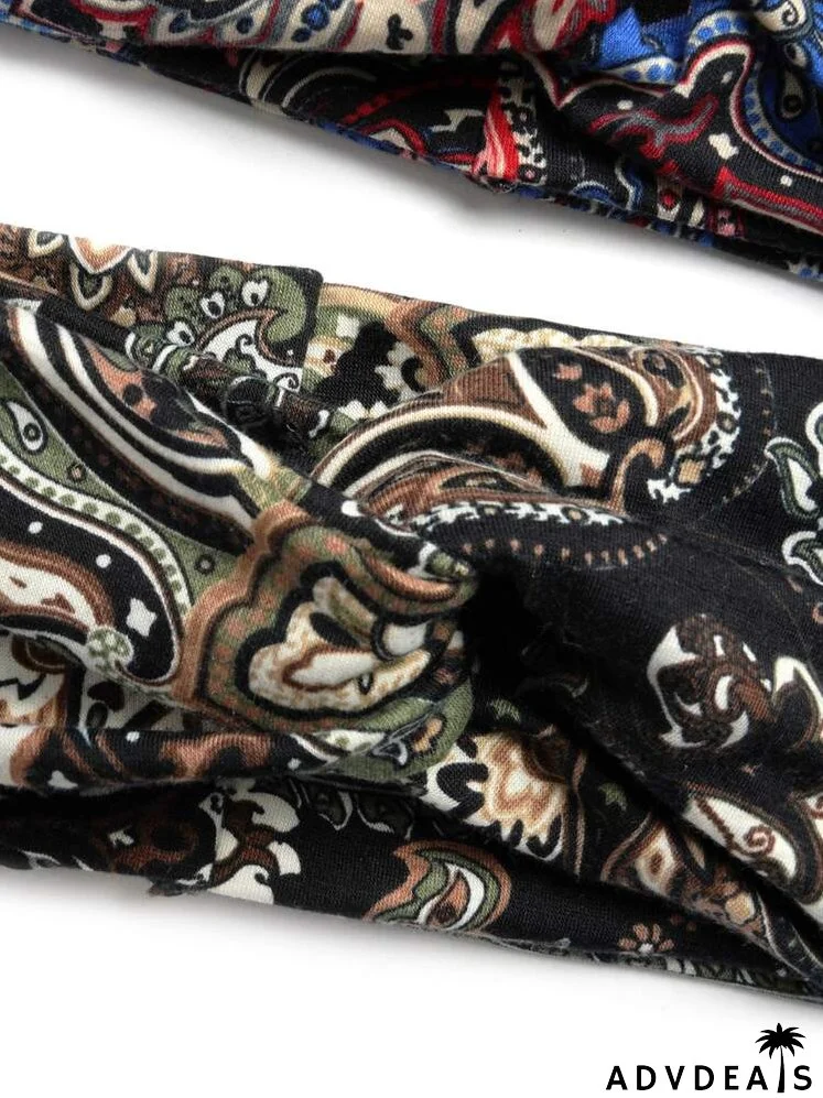 5pcs Paisley Print Hair Band