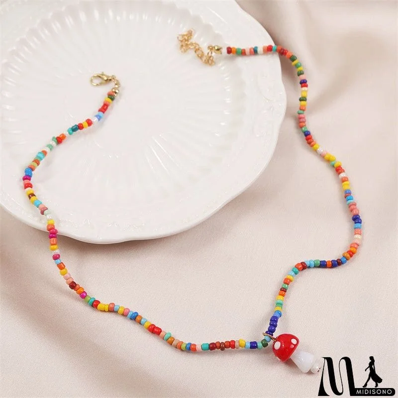 MidiSono - Simple Style Lovely Mushroom Shape Necklace