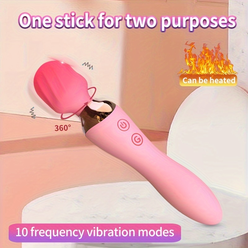 10-Frequency AV Stick Clitoral Stimulator Vibrator with 360° Rotating Head