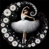 Daisy Flower Ballerina - Round Drill Diamond Painting - 40*40CM