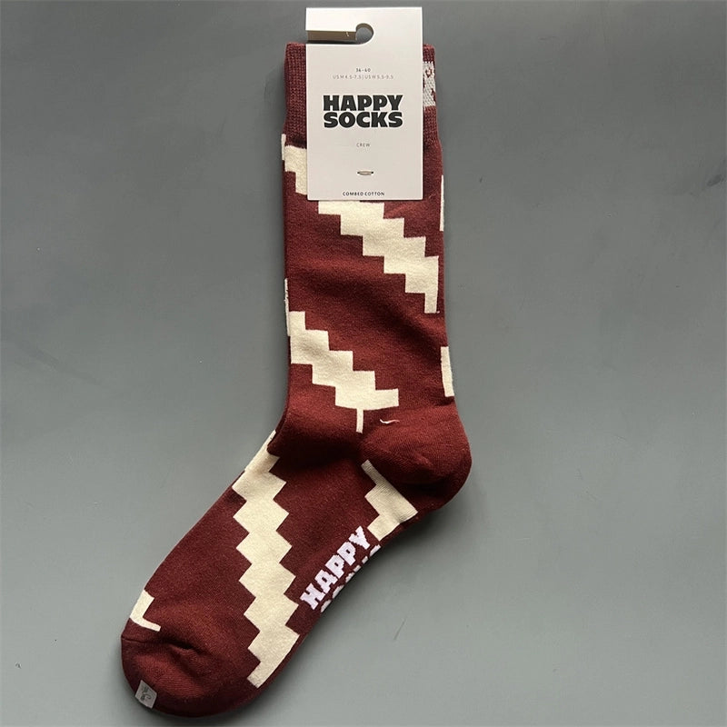 Women’s Vacation Minimalist Polka Dots Cotton Crew Socks A Pair