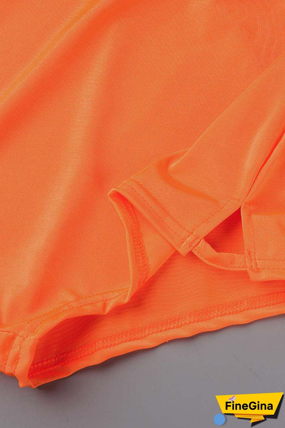 Orange Sexy Solid Backless Spaghetti Strap Skinny Romper