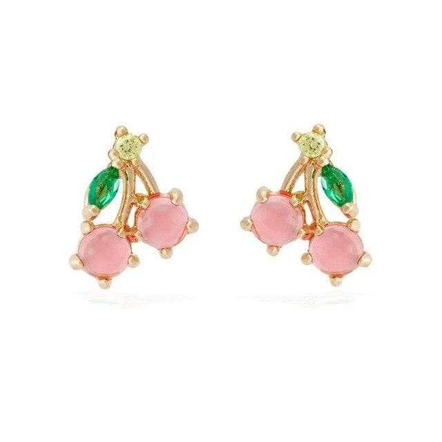 Trendy Simple Cute Color Rhinestones Tropical Fruit Stud Earrings SP16249