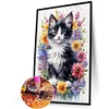 (40*60cm)Flower Cat - Full Round Drill Diamond Painting
