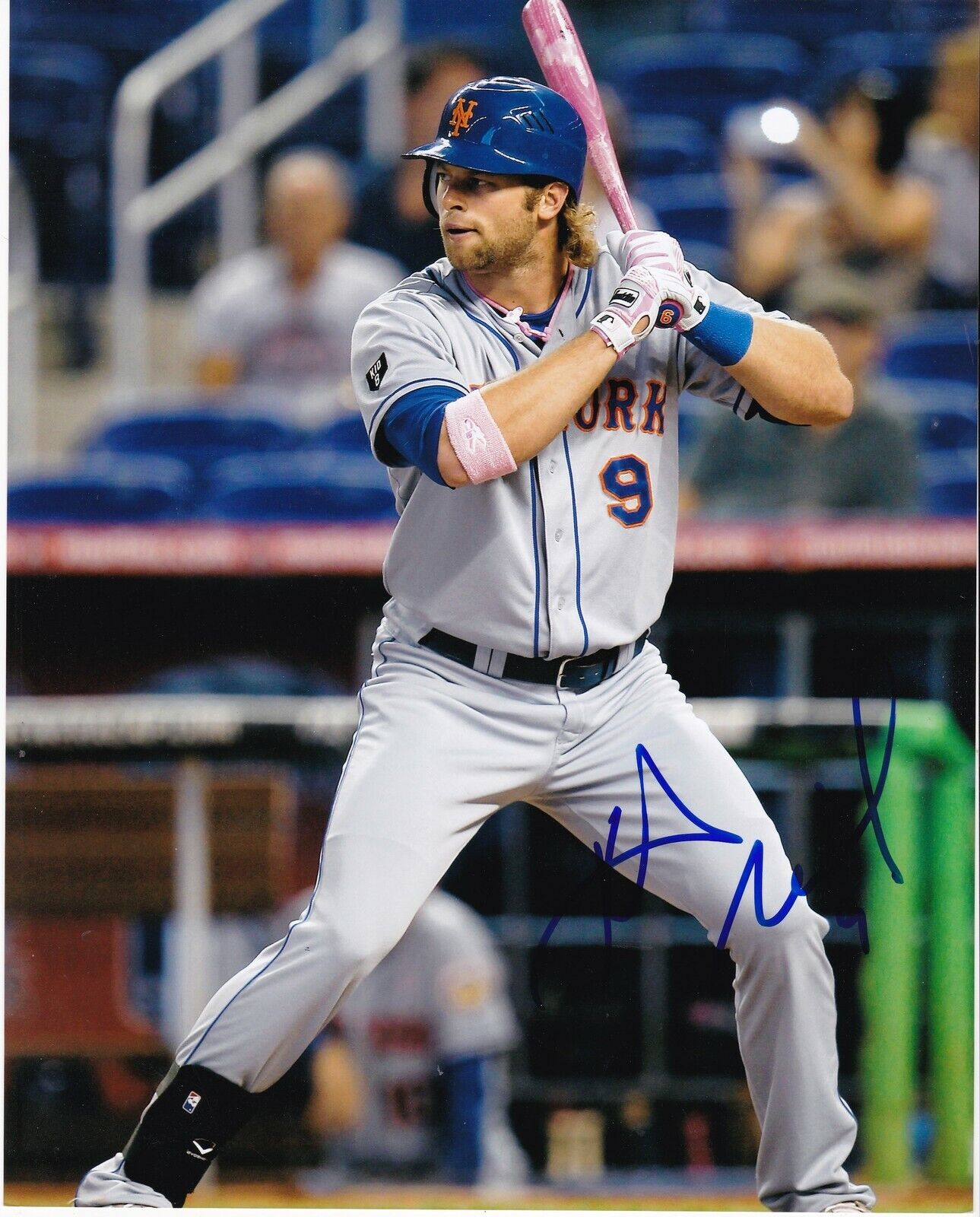 KIRK NIEUWENHUIS NEW YORK METS ACTION SIGNED 8x10