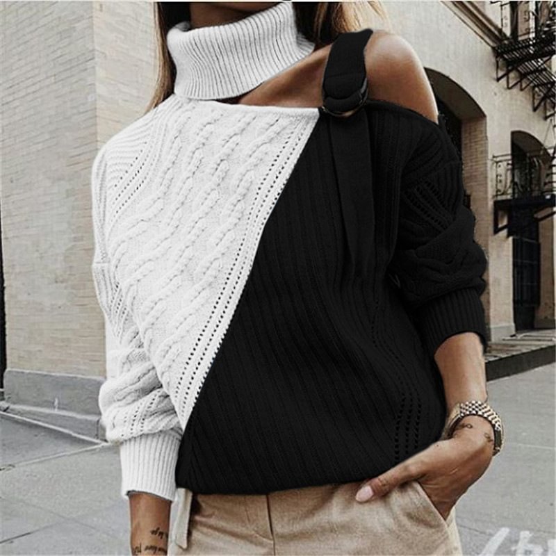 Casual Color Patchwork Sweater