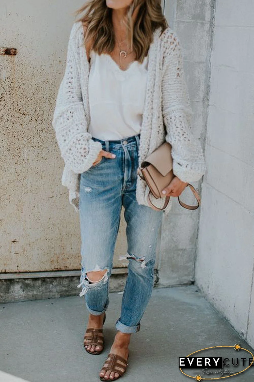 Crochet Knit Loose Cardigan