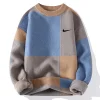 Men's New Fashion Trend Geometric Crew Neck Sweater