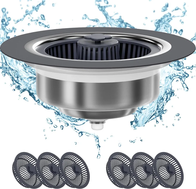 Anti-Clogging Basket Kitchen Sink Drain Strainer,3 in 1 Kitchen Sink Stopper, 304 Stainless Steel Kitchen Sink Strainer, Sink Stopper Kitchen Drain Set for US Standard 3-1/2 in