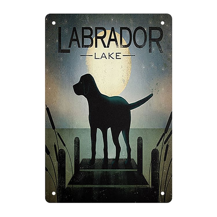 Dog - Labrador Lake Vintage Tin Signs/Wooden Signs - 7.9x11.8in & 11.8x15.7in