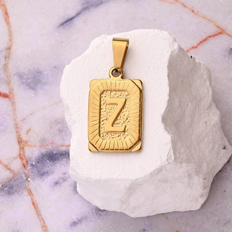 1 Pc/Package 27x17mm 10x5mm 304 Stainless Steel 18K Gold Plated Letter Simple Polished Pendant Jewelry Accessories