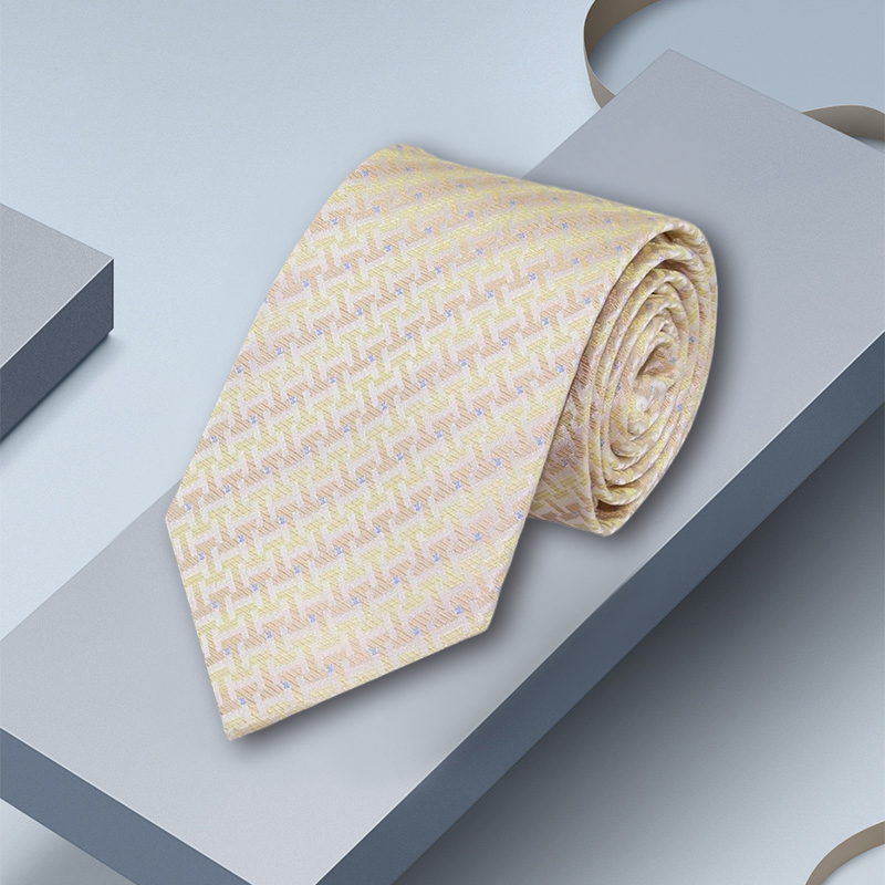 Cravate en soie jaune pour hommes de 8 cm- SOIE PLUS