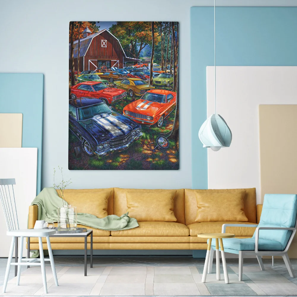 Full Round Diamond Painting 35*45 - Forest Parking Lot