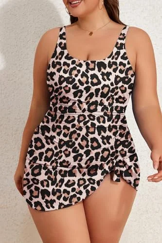 Plus Size Tummy Control Swimdress for Women One Piece