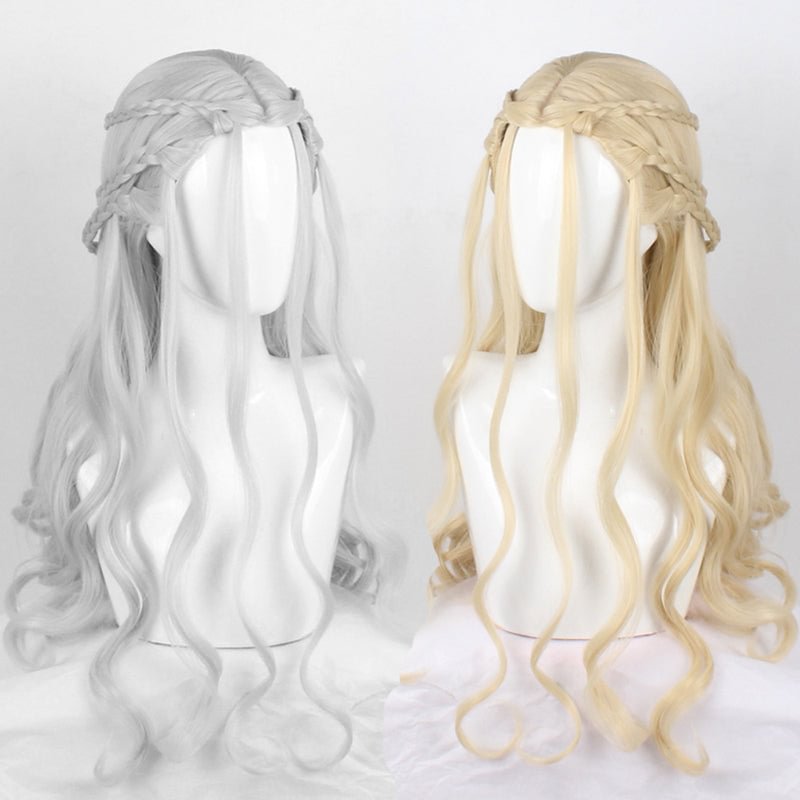Game of Thrones Mother Daenerys Targaryen Cosplay Wig Wavy Blonde Wig-elleschic