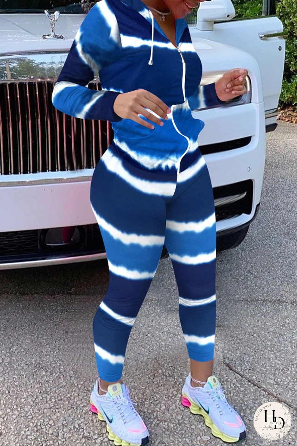 Red Fashion Casual Print Basic Hooded Collar Long Sleeve Two Pieces