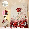 Rote Rose DIY-Perlenpunktgem&auml;lde mit Rahmen Perlenkunstgem&auml;lde 30x40cm Wohnkultur