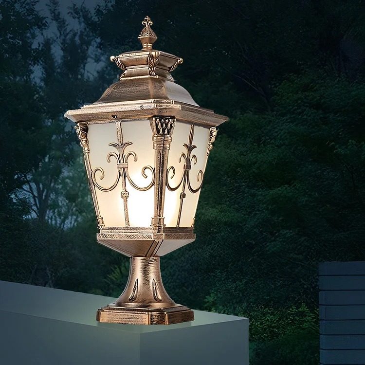 Retro Pattern Waterproof LED European Style Solar Fence Post Lights - Appledas