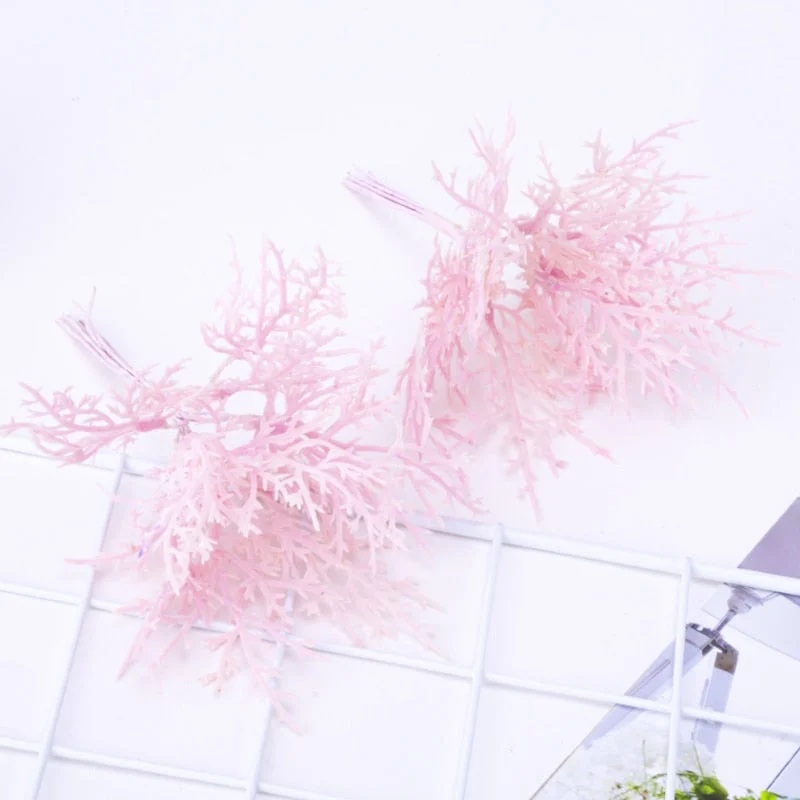 10pcs Mini Artificial Plant Green Acorn leaf Flower For Wedding Home Wreath Decora DIY Scrapbooking Craft Christmas Accessories