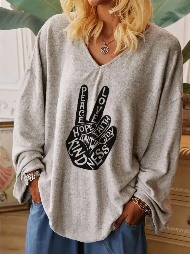 Women's Long Sleeves-Peace Love